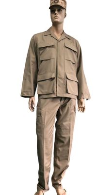 Khaki BDU Uniform Set Military Uniform Polyester Cotton Unisex XS-3XL