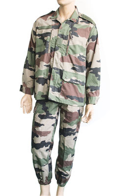 Functional French F2 Uniform Collared Camo Jacket And Trousers For Outdoor Activities