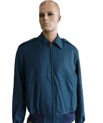 Blue Fabric Standard Military Issue Jacket With 2 Pockets Waterproof Breathable Polyester