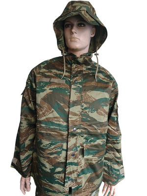 Hooded Camouflage Training Top with Versatile Functions Zipper Metal Button Closure