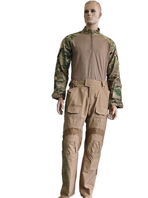 Frog Split Combat Suit Ventilated Top Utility Pants Polyester Cotton Knitted Fabric