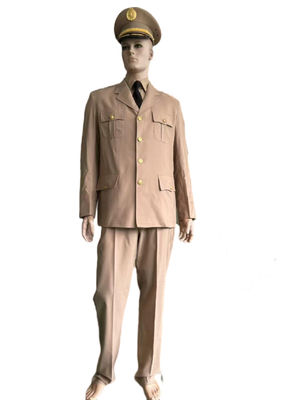 Polyester Cotton Fabric Khaki Shirts And Trousers Ceremonial Suit For Men