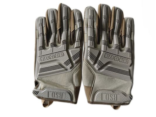 Tactical Combat Gloves Brown Microfiber Reinforced Knuckle Protection