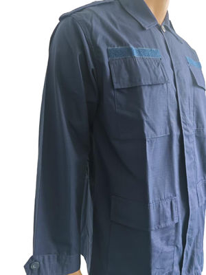 Custom Navy Blue BDU Military Uniform Set Polyester Cotton