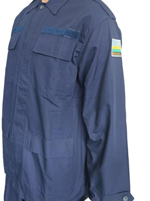 Custom Navy Blue BDU Military Uniform Set Polyester Cotton