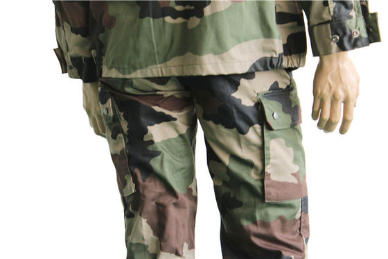 Functional French F2 Uniform Collared Camo Jacket And Trousers For Outdoor Activities