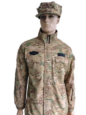 Custom Camouflage Military Jacket with Zipper and Velcro Pockets