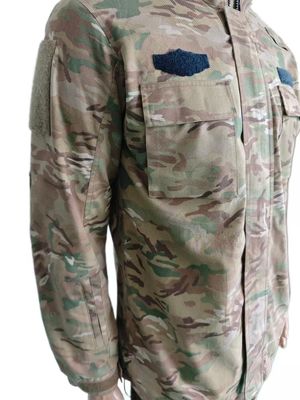 Custom Camouflage Military Jacket with Zipper and Velcro Pockets