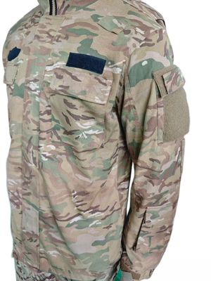 Custom Camouflage Military Jacket with Zipper and Velcro Pockets