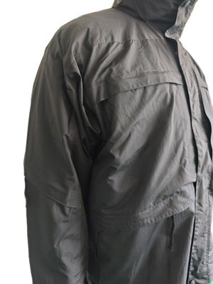 Stealth Black Military Parka Jacket Long Sleeve With Detachable Thermal Liner