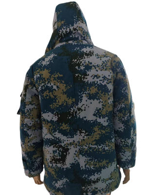 Blue Camo Insulated Jacket Detachable Thermal Liner and Adjustable Waist Strap