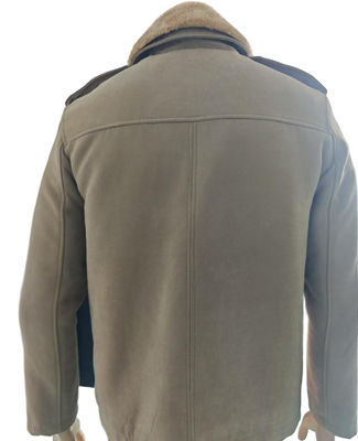 Customizable Khaki Military Jacket with Faux Fur Collar for Winter