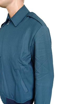 Blue Fabric Standard Military Issue Jacket With 2 Pockets Waterproof Breathable Polyester