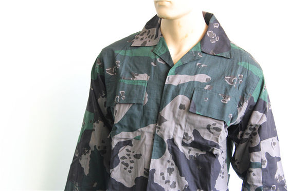 Polyester Cotton Police Security Uniform Woodland Camo Set
