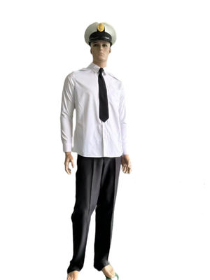 Customizable Security Guard Uniform Shirt With Tie Polyester Cotton Blend