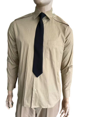 Customizable Security Guard Uniform Shirt With Tie Polyester Cotton Blend