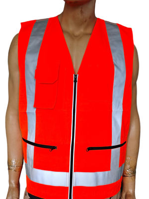 High Visibility Reflective Safety Vest Orange Customizable