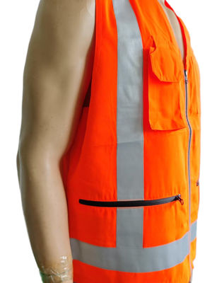High Visibility Reflective Safety Vest Orange Customizable