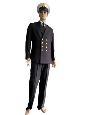 Classic Black Ceremonial Uniform 40 Polyester 60 Cotton Formal Military Uniform