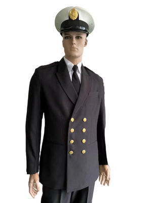 Classic Black Ceremonial Uniform 40 Polyester 60 Cotton Formal Military Uniform