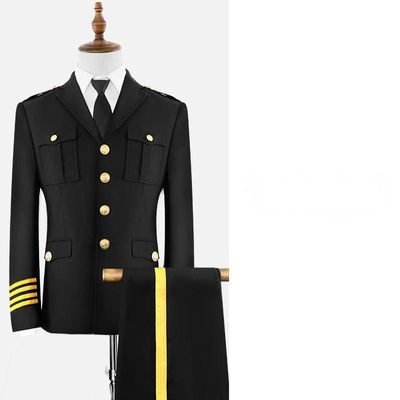 Formal Events Army Ceremonial Uniform Dark Blue Breathable With Gold Buttoned Jacket