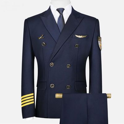 Dark Blue Navy Ceremonial Uniform 100% Polyester With Straight Legged Trousers