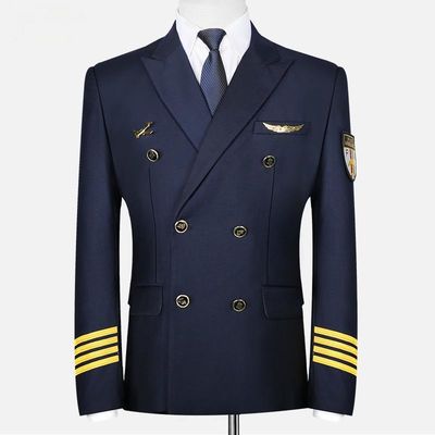 Dark Blue Navy Ceremonial Uniform 100% Polyester With Straight Legged Trousers