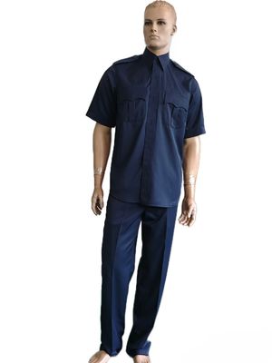 Navy Blue Summer Military Uniform Set 45 Wool 55 Polyester Short Sleeve