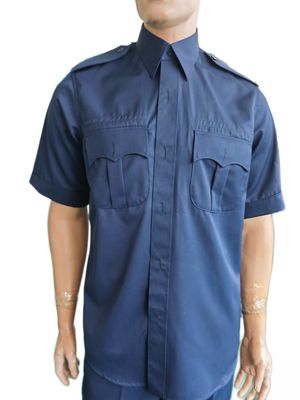 Navy Blue Summer Military Uniform Set 45 Wool 55 Polyester Short Sleeve
