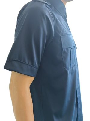 Navy Blue Summer Military Uniform Set 45 Wool 55 Polyester Short Sleeve