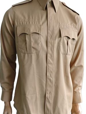 Classic Khaki Officer's Dress Uniform Set Wool Blend Long Sleeve Straight Leg