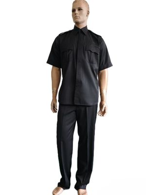 Black Ceremonial Military Uniform Set - Short Sleeve Shirt & Trousers
