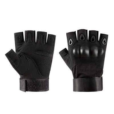 Hard Knuckle Combat Half Finger Tactical Gloves Shock Resistant For Hiking Shooting