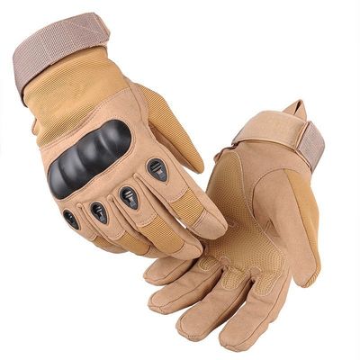 Full Finger Combat Tactical Gloves Khaki Outdoor Hiking Sport Hunting Training Cycling