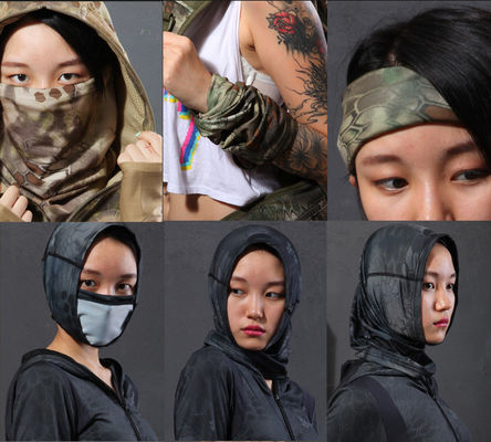 Camouflage Tactical Neck Gaiter Quick Dry Polyester Outdoor Headscarf