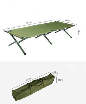 Military Camp Bed Oxford Fabric 100kg Capacity for Outdoor Camping